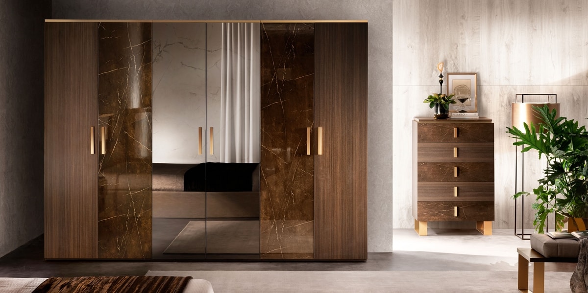 Armario con 2 puertas espejadas - The Italian Classic Furniture