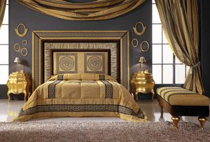 GRECALE cama, Cama con lujoso cabecero tapizado