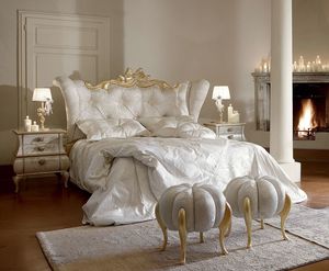 Matilde cama, Cama de lujo y elegante con detalles de oro blanqueado