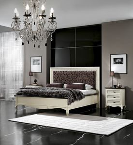Vienna cama acolchada, Cama lacada con cabecero tapizado