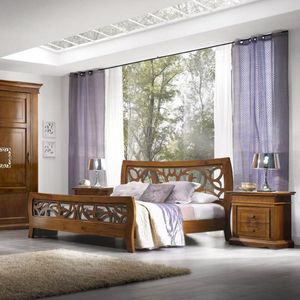 Anthologia VANITY225, Cama doble en madera perforada.