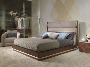 LE26 Galileo cama, Cama doble, cabecero tapizado, para los dormitorios