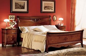 Opera cama, Cama doble de madera con hechos a mano con incrustaciones