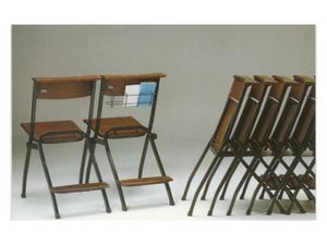 1273 R, Sesiones de metal, con asiento y respaldo en madera de haya