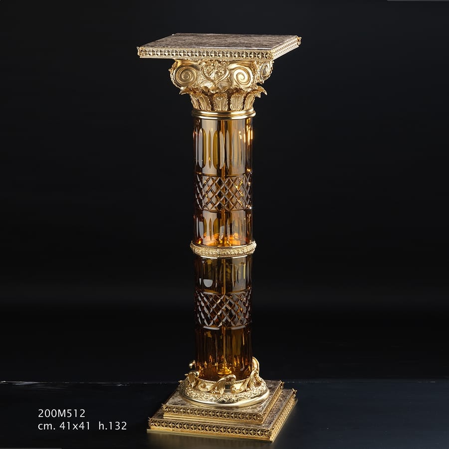 Columnas decorativas en cristal y bronce