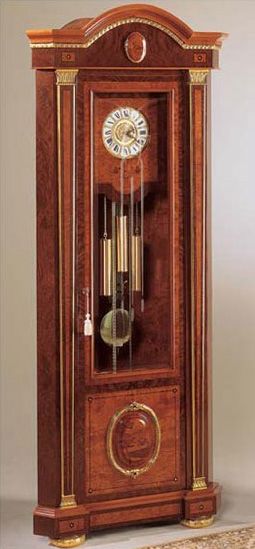 IMPERO / Grandfather corner clock , Reloj de pie de madera de fresno, estilo clsico de lujo
