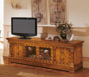 Art. 527/TV, Aparador clsico de madera, soporte de la TV con incrustaciones