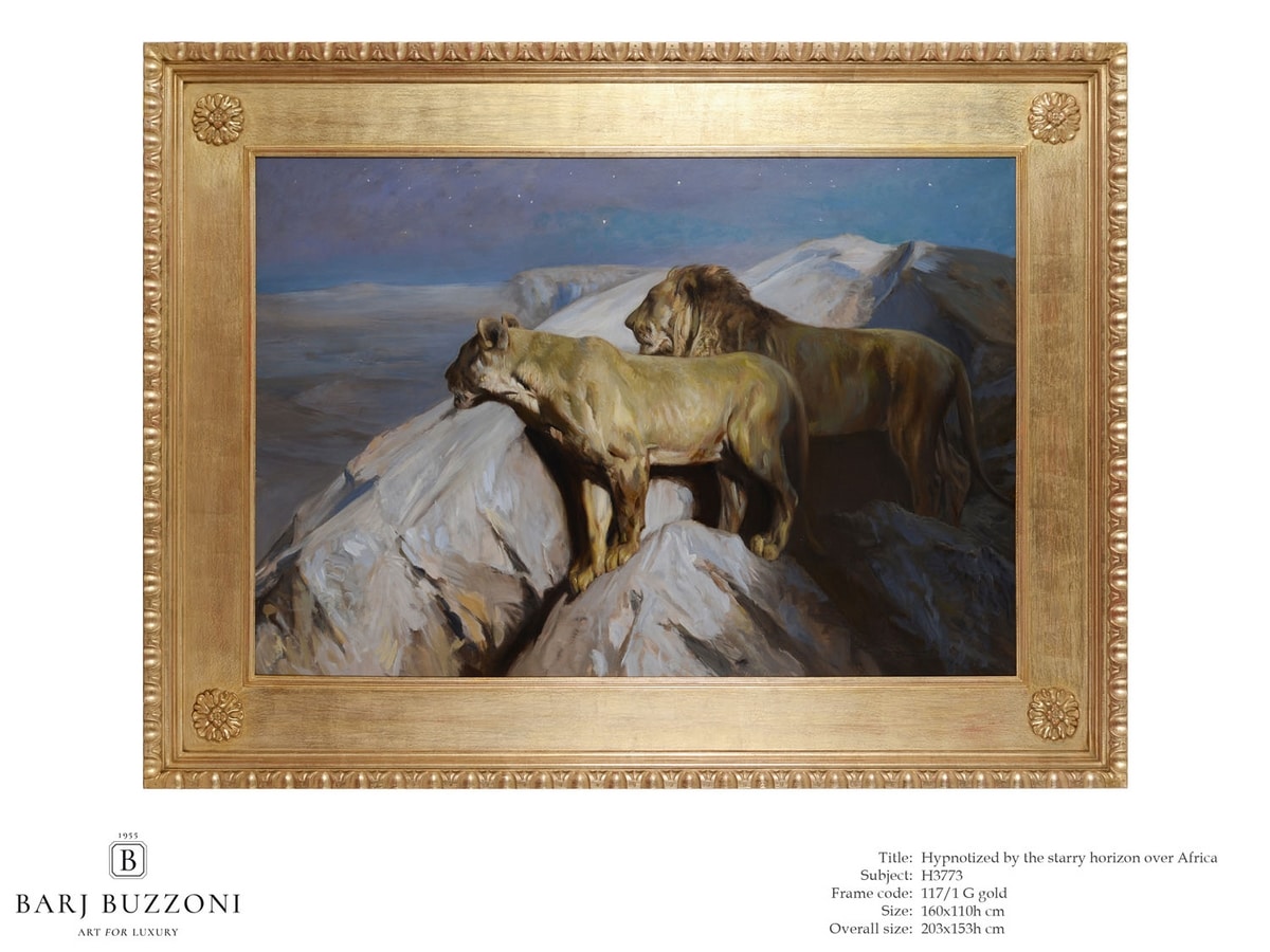Pintura al óleo con leones | IDFdesign