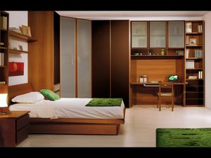 Nios Dormitorio 01, Dormitorio para nios, hecha con materiales verdes