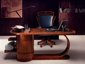 SC16 Zebrano escritorio, Escritorio de madera con cajones, de estilo clsico