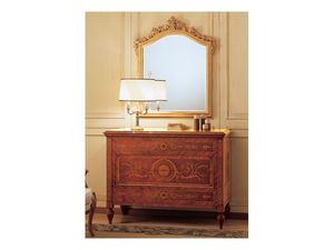 Art. 2165 '700 Italiano Maggiolini, Clsica espejo de lujo, con marco tallado, pan de oro