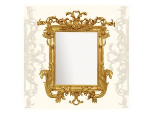 Wall Mirror art. 114, Espejo con molduras de madera tallada