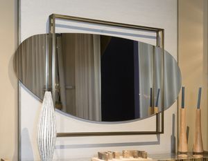 ATENA espejo GEA Collection, Espejo redondeado, con marco cuadrado en latn.