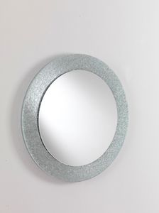 Specchio 01, Espejo redondo con marco de cristal, para mobiliario moderno