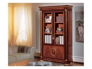 IMPERO / Bookcase with 2 doors, Estantera de madera de fresno burl, estilo clsico de lujo