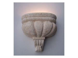 Agata, Lmpara Applique en Vicenza piedra blanca, luz incandescente