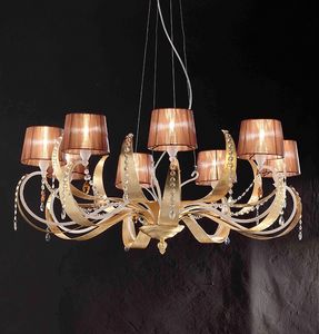 Erica ceiling lamp, Lmpara colgante en hierro con 8 luz, estilo moderno