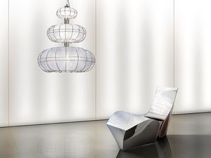 Moon chandelier, Lmpara moderna con luces en 3 niveles, formas simples