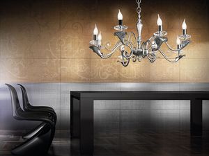 Varsailles chandelier, Lmpara con 8 luces, hoja decorada detalles