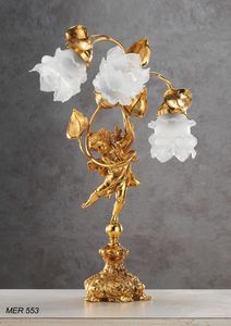 Art. MER 553, Lmpara de mesa con rosas de cristal de Murano