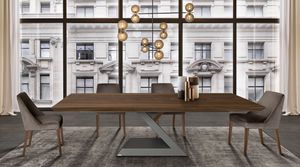 ZAGOR, Mesa elegante con base de acero pintado