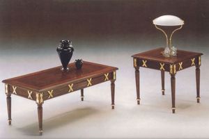 2825 COFFE TABLE, Clsica tallada mesa de centro de madera, acabado en pan de oro