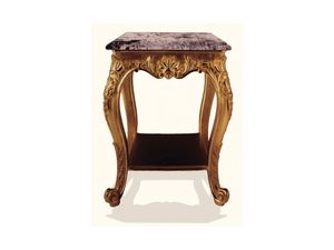 Coffe Table art. 306, Mesa de centro de madera con tablero de mrmol negro