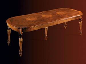 Hepplewhite table 742 extendable, Mesa de comedor extensible en madera