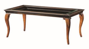 Raffaello FA.0134, Dec mesa de caf en la madera, tapa de cristal, de estilo clsico