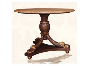 Table art. Croco, Mesa de comedor de madera con tablero de mrmol rojo