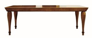 Tretyakov CH.0101, Mesa rectangular extensible en madera de nogal, para ambientes clsicos
