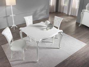 Chanel mesa cuadrada, Mesa extensible cuadrada en madera