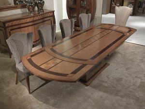 TA62k Charme mesa, Incrustaciones extensible mesa de madera, para los restaurantes