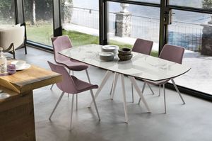 Mesa extensible de diseño moderno hecha en Italia, Azad