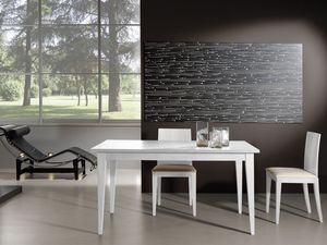 Complementos Mesa 03, Mesa de madera extensible, ideal para sala de estar moderna