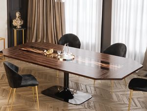Flave mesa, Mesa con tapa de bano, con decoracin artstica.