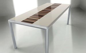 OLIMPO 2.0 BC- LA CREAM, Mesa rectangular, estructura de metal, ideal para comedor moderno