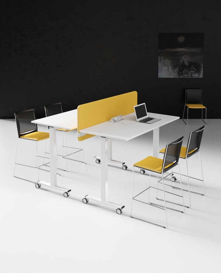 Mobiliario de oficina & escolar - Mesa polivalente rectangular con ruedas