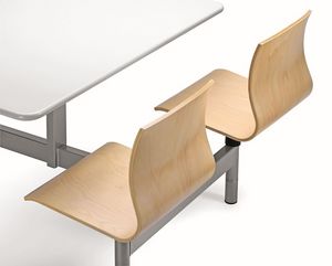 WEBWOOD W860, Monobloque mesa con 4 sillas de madera contrachapada, para los comedores