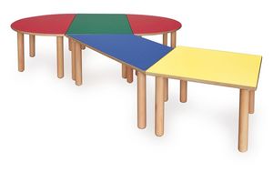 ITALIA COLLECTION, Mesa modular para los nios, de madera, de diferentes colores, para las escuelas y jardines de infantes