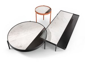 Valley mesa de centro, Elegantes mesas de centro en metal, mrmol y vidrio.