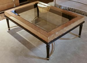 FLORA / mesa de centro rectangular, Mesa de centro con tapa de cristal