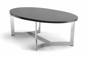 HUGO COFFEE TABLE 088 CO H30 - 088 NO H30, Mesa de centro ovalada, con tapa personalizable