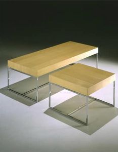 Square coffee table - bench, Mesa de centro con base tubular, para la recepcin