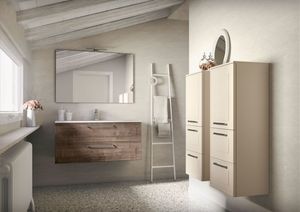 Dressy comp.02, Mueble de bao de pared con lavabo integrado