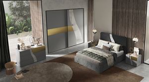Wave titanio, Muebles modernos para dormitorio doble.
