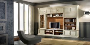 R 11, Mueble de televisin lacado, con estantes y armarios