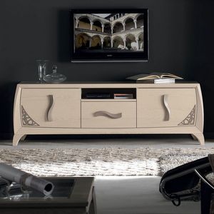 Luna Glamour LUNA5053, Base mueble TV con 3 cajones calados y 1 compartimento