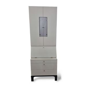 975 GABINETE, Mueble lacado blanco con solapa