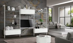 Millerighe pared modular, Muebles de pared modulares para sala de estar.